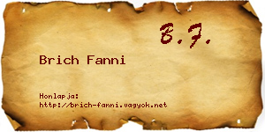 Brich Fanni névjegykártya